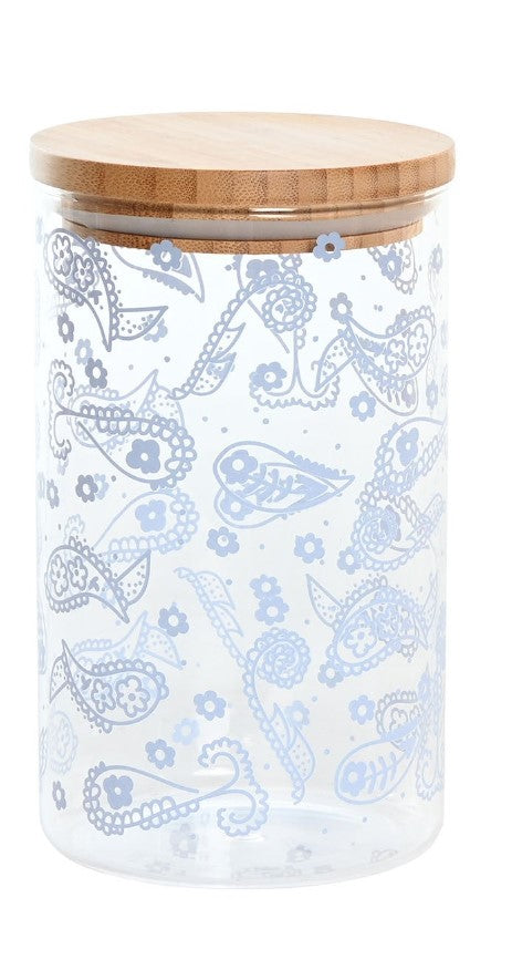 Bamboo Borosilicate Bottle 1000ml - Paisley