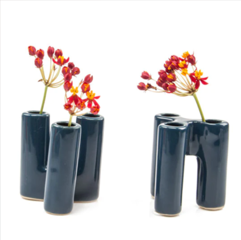 Puzzle Pooley Bud Vase - Navy