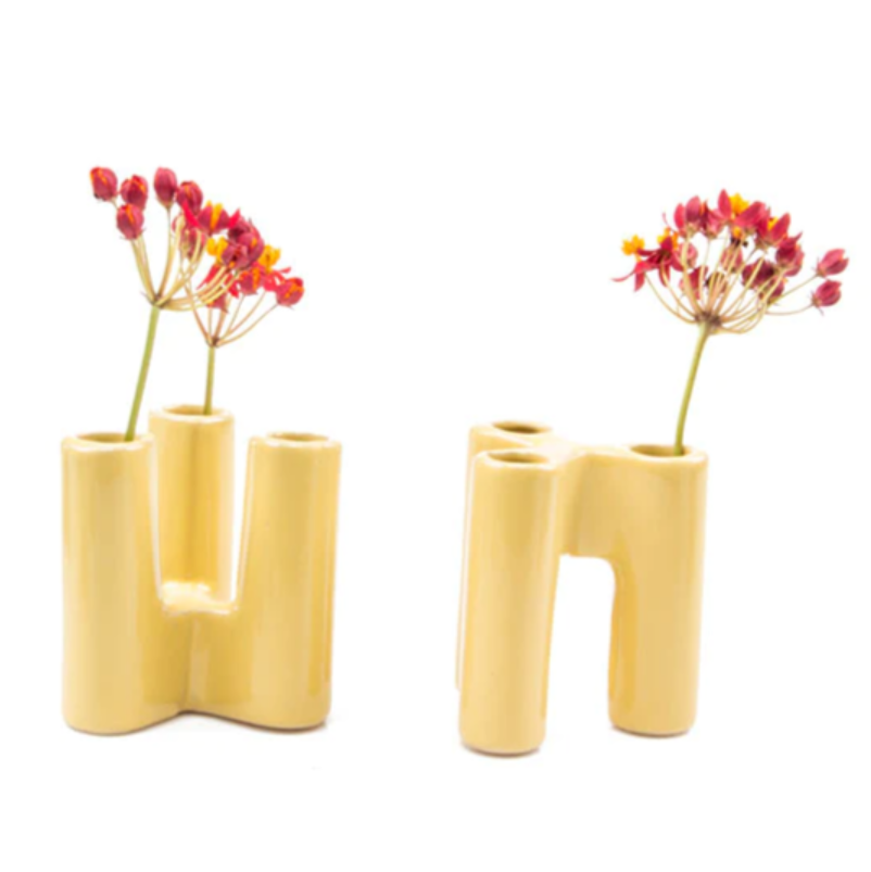 Puzzle Pooley Bud Vase - Yellow