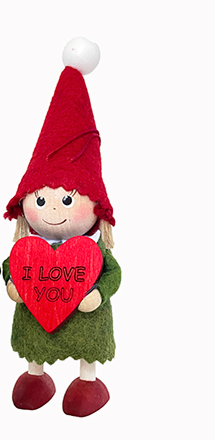 Girl Tomte "Love You" Ornament