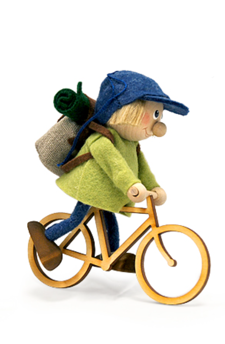Nordic Boy on Bicycle Ornament