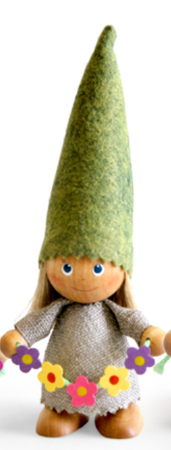 Green Girl Tomte with Flower Garland Ornament