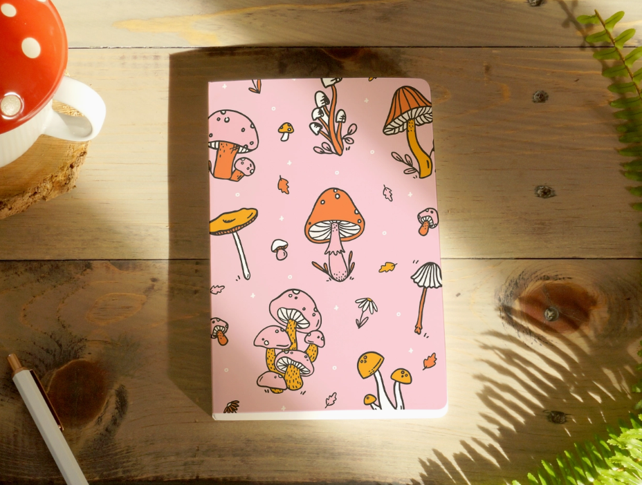 Pink Mushrooms Classic Layflat Notebook