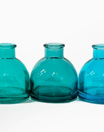 Round Loft Glass Bud Vase - Blue Green