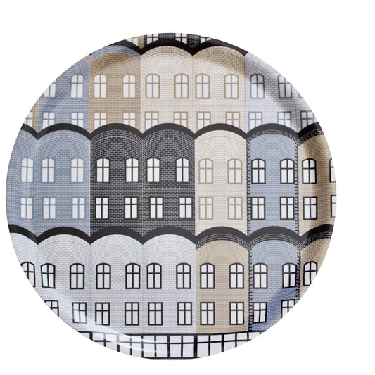 Round Tray - Grey City