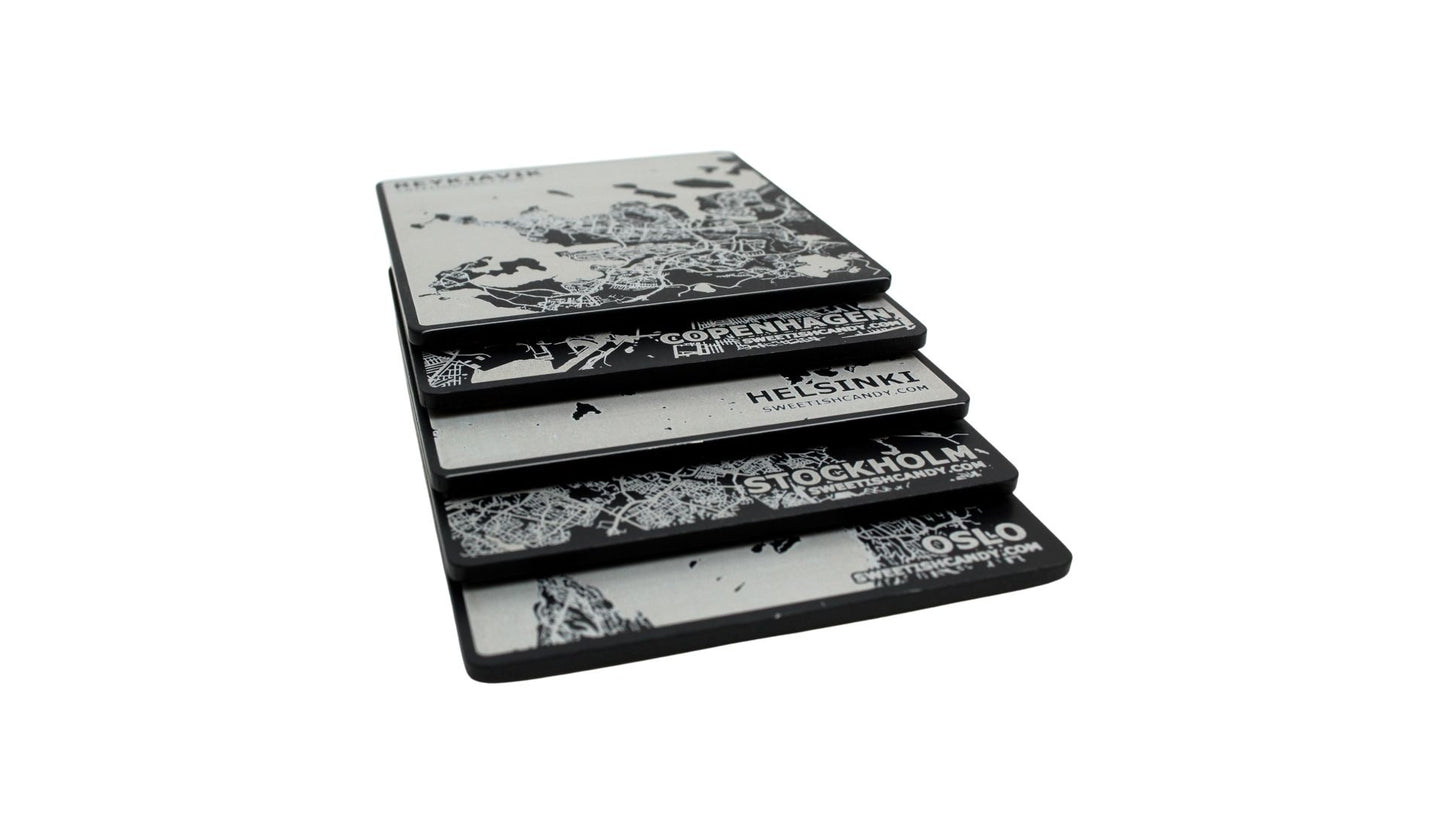 Nordic City Aluminum Coasters Set