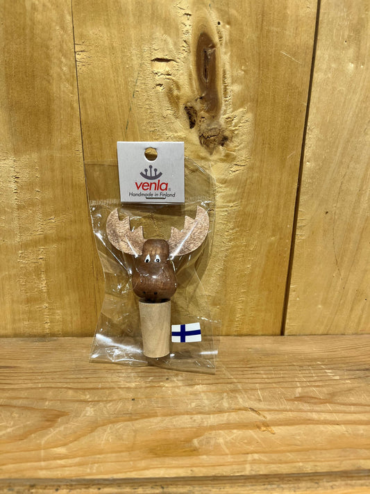 Wood Moose Bottle Stopper