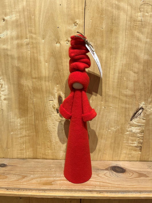 Wood Tall Santa, Red, Medium