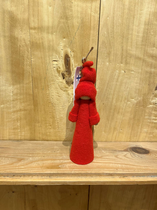 Wood Tall Santa, Red, Small