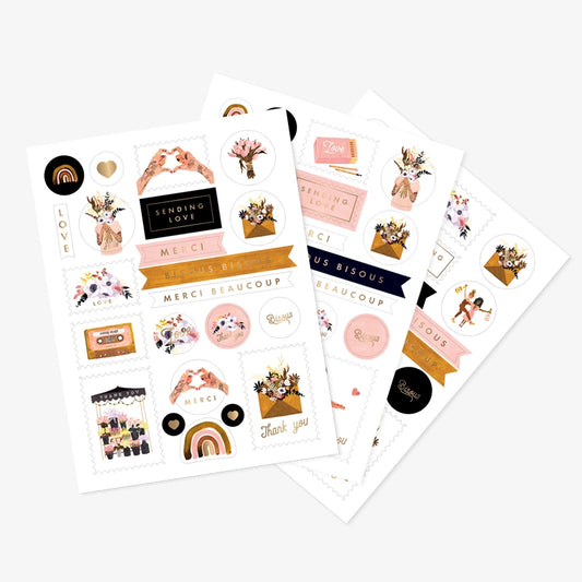 Sticker Sheets Set of 3 - Love & Thank You