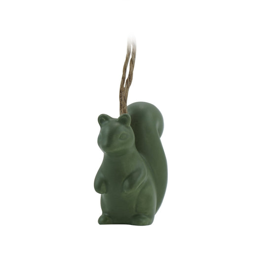 Woodland Folk Hanging Decoration - Green Squirrel