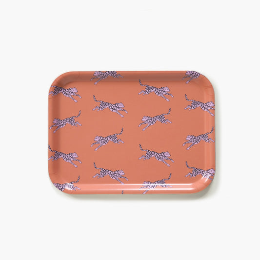 Serving Tray - Orange Leopard