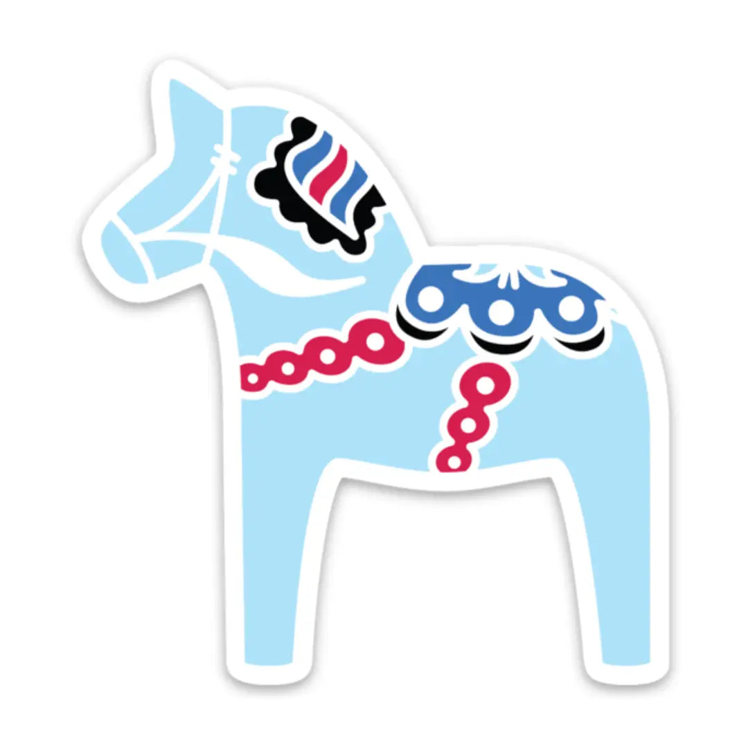 Midsummer Swedish Dala Horse Sticker