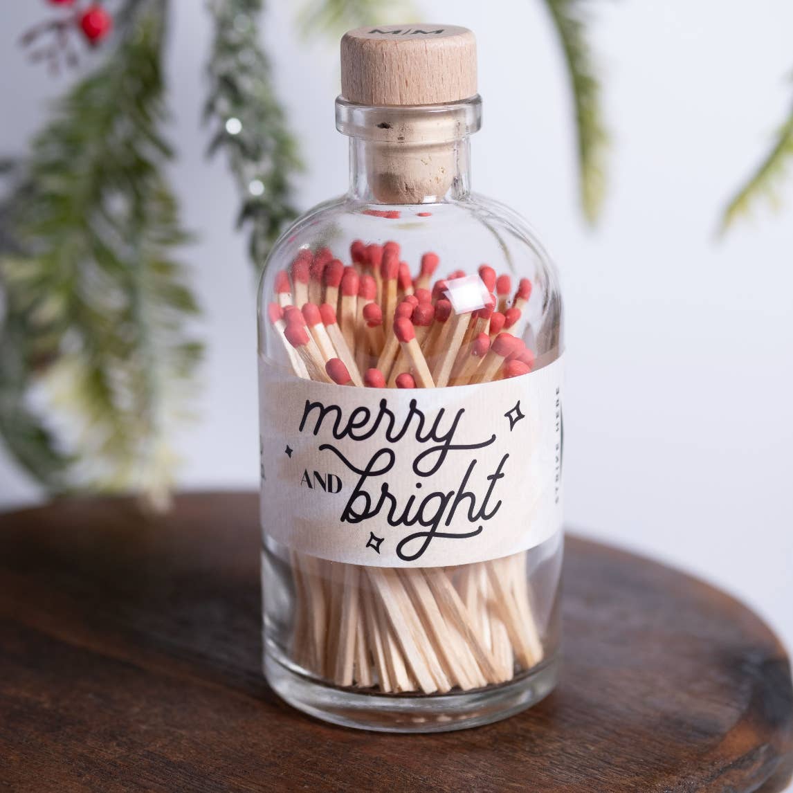 Vintage Apothecary Christmas Matches - Merry Red