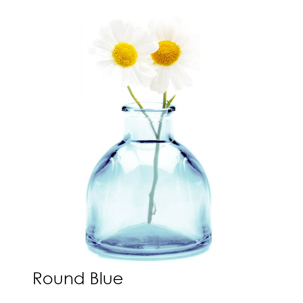 Round Loft Glass Bud Vase - Blue