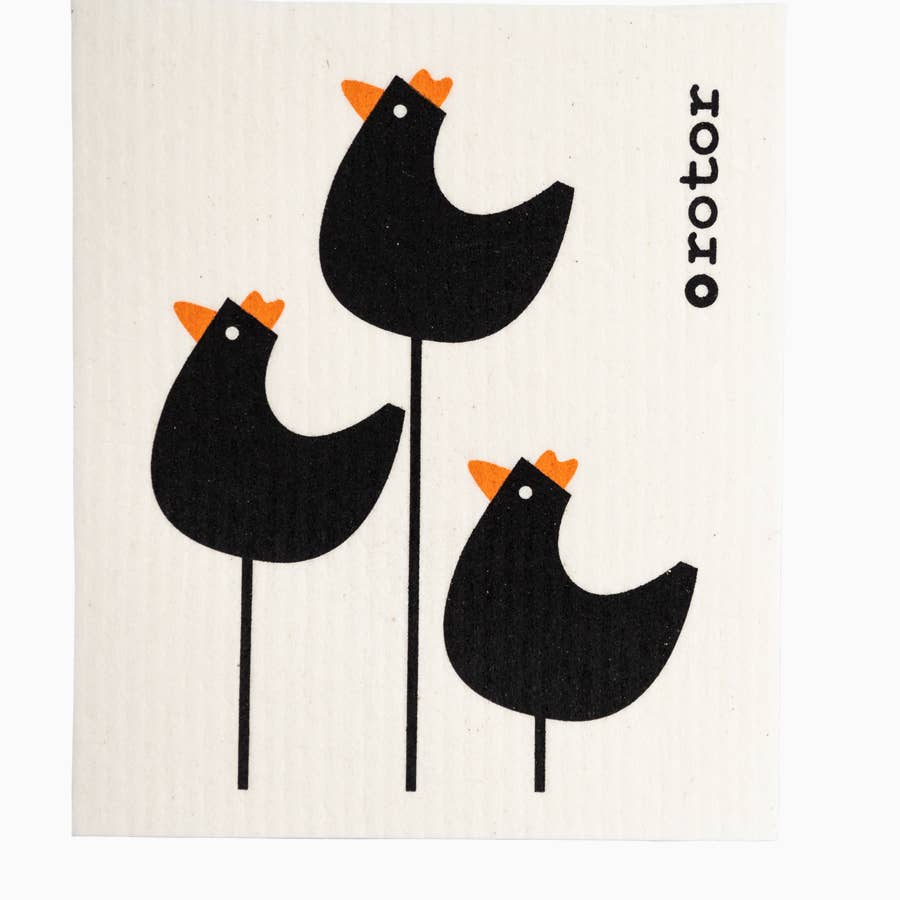 Swedish Dishcloth - Roosters