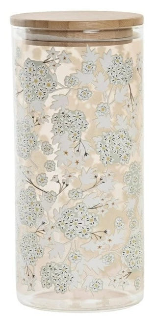 Bamboo Borosilicate Bottle 1400ml - Flowers