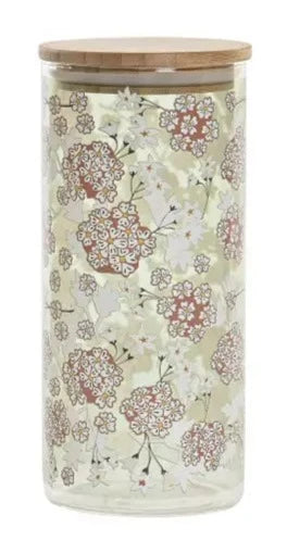 Bamboo Borosilicate Bottle 1400ml - Flowers