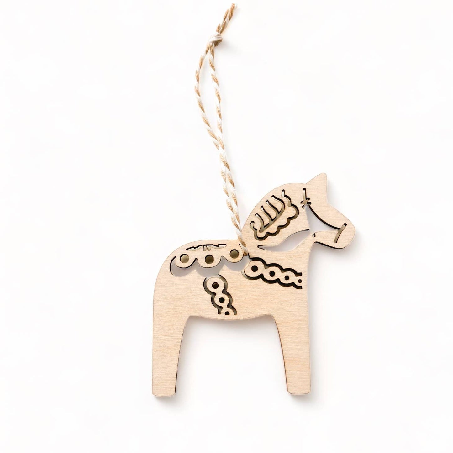 Dala Horse Wood Christmas Ornament