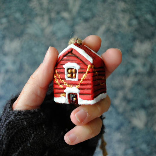 Mini Scandinavian Houses Collectible Christmas Ornaments - Scandi Nordic House