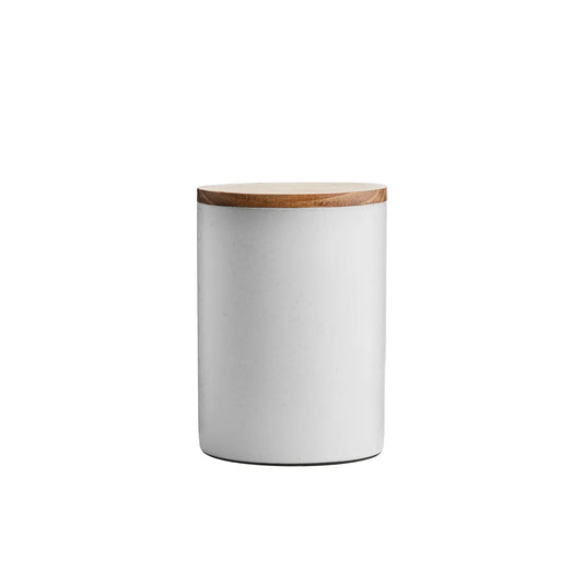 RAW Canister with Teak Lid - Arctic White