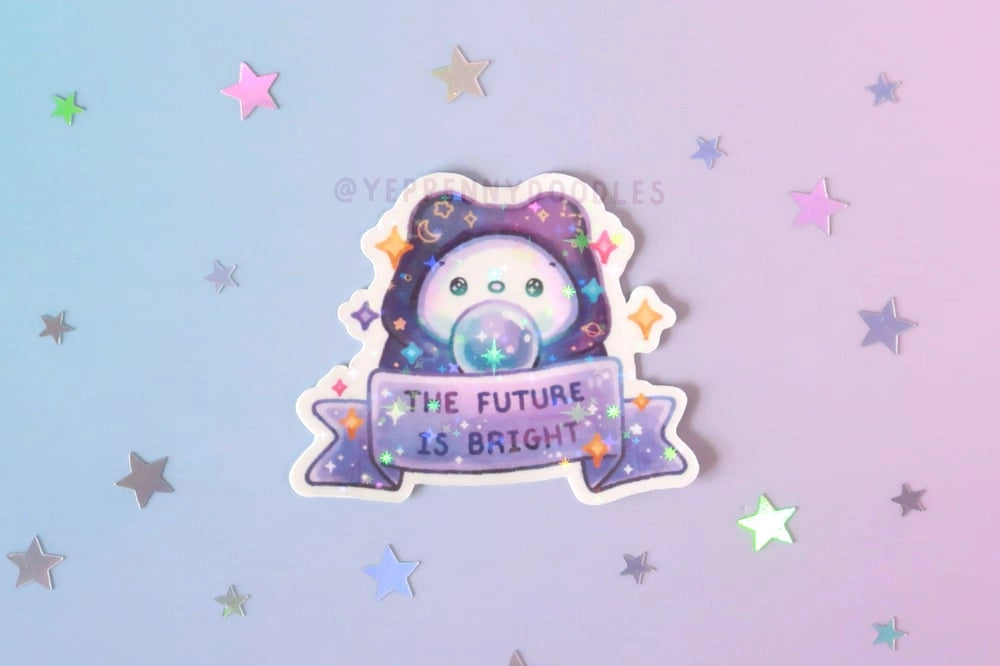 The Future Is Bright Holographic Sparkle Sticker