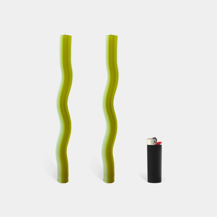 Wiggle Candle Sticks by Lex Pott - Green (2 Pack)