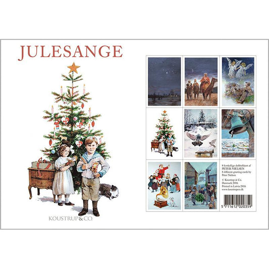 8 Cards with Envelopes - Julesange/Christmas Songs