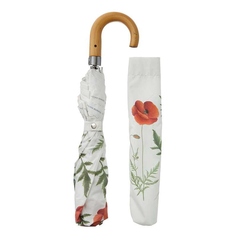 Umbrella with Bamboo Handle - Poppies