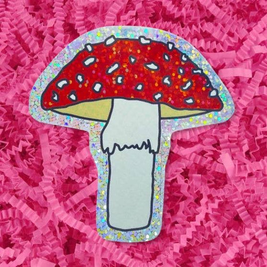 Glitter Toadstool Sticker