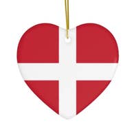 Heart Ornament - Danish Flag