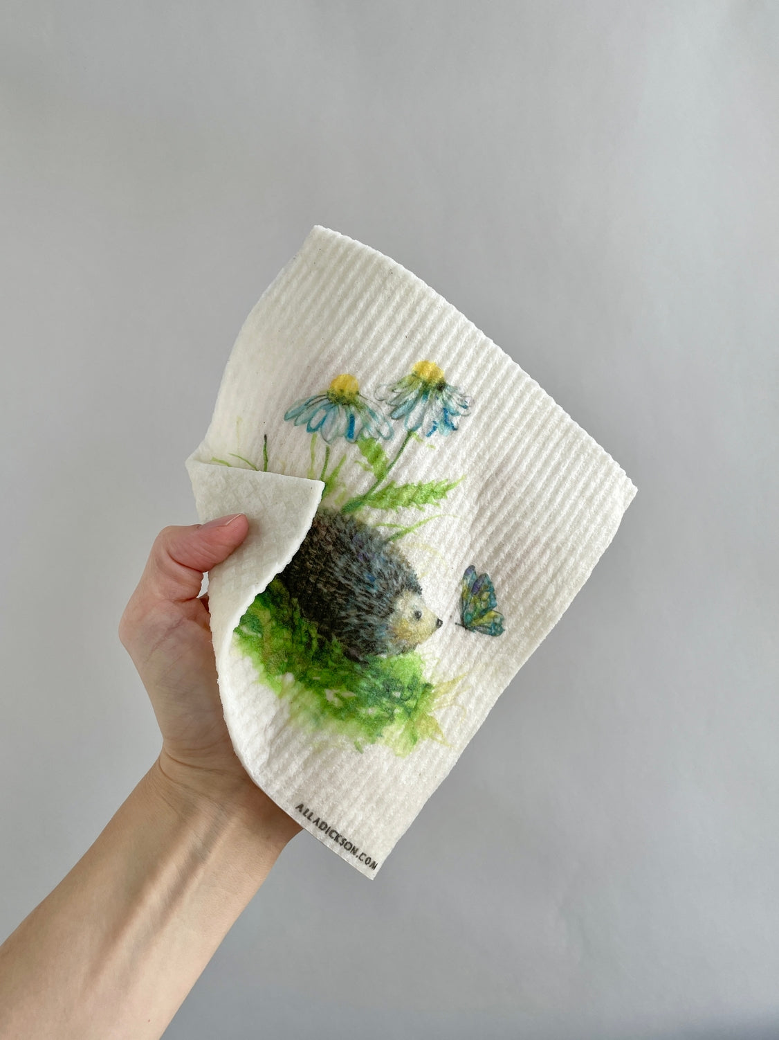 Swedish Dishcloth - Hedgehog with Butterfly