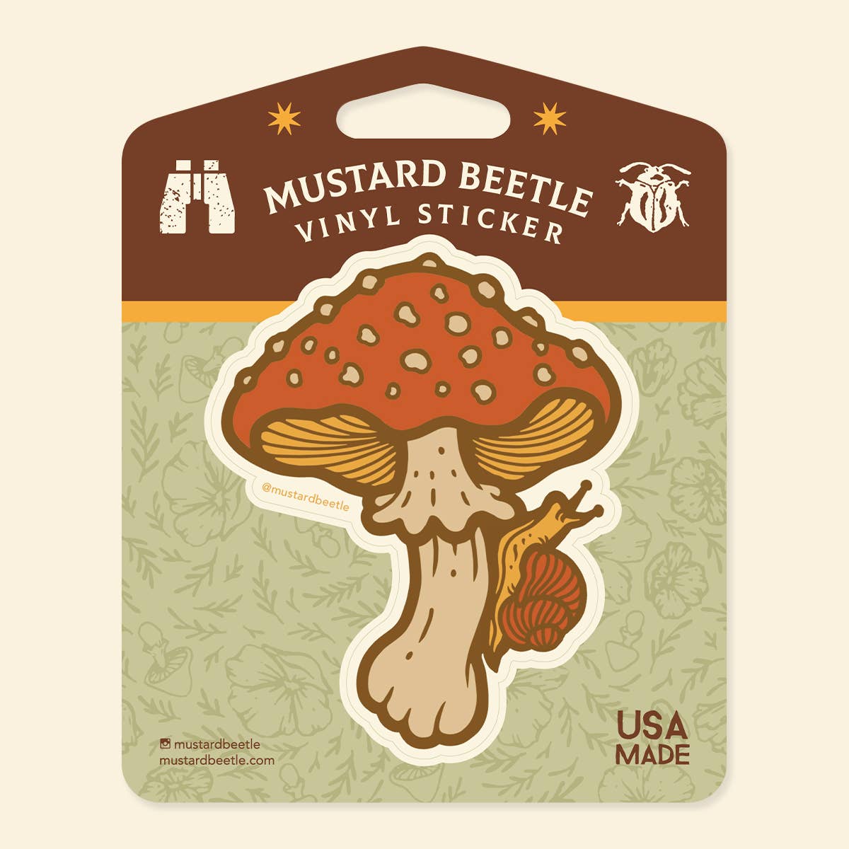 Mushroom & Snail Vinyl Sticker