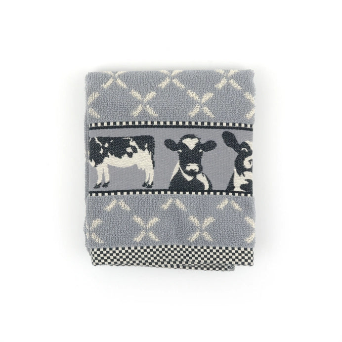 Kitchen Towel Cows 100% Organic Cotton - Grey