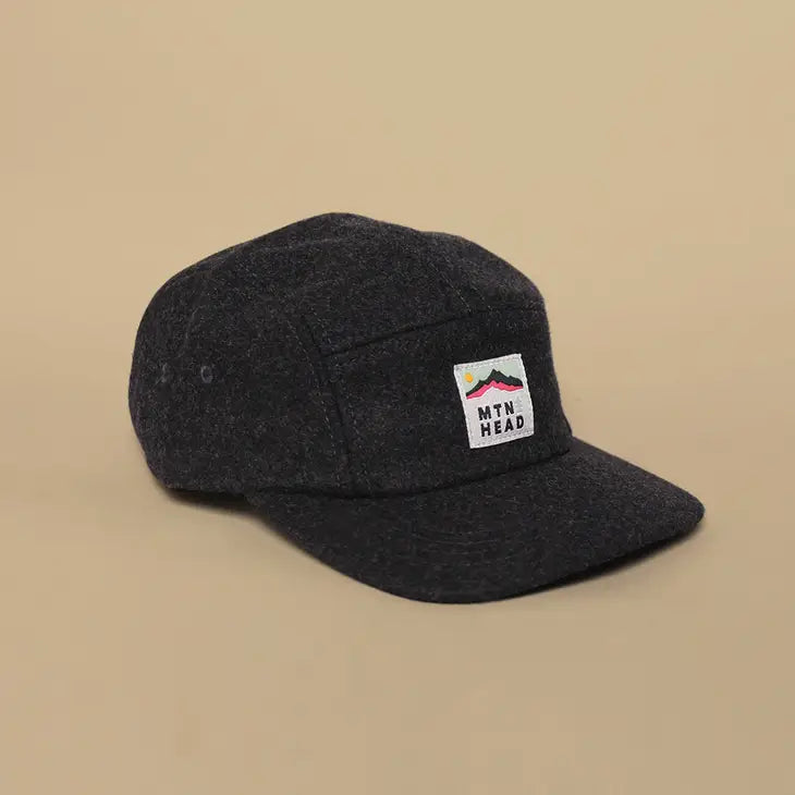 Muttonhead 5 Panel Hat- MTN Label - Charcoal Melton Wool