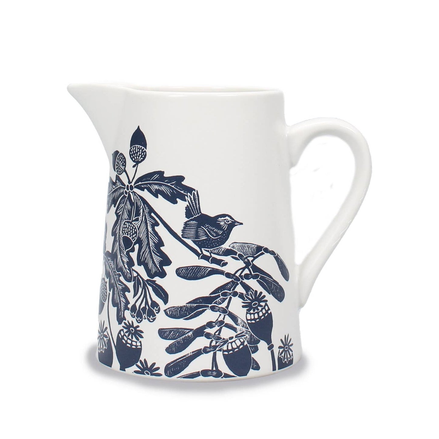 Kate Heiss Ceramic Jug - Blue Woodland