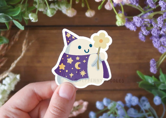 Wizard Ghost Flower Sticker