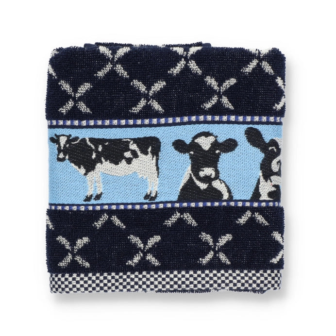 Kitchen Towel Cows 100% Organic Cotton - Dark Blue