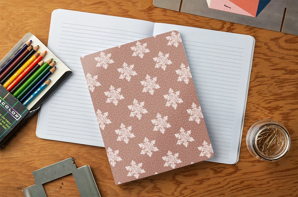 Snowflakes Medium Layflat Notebook