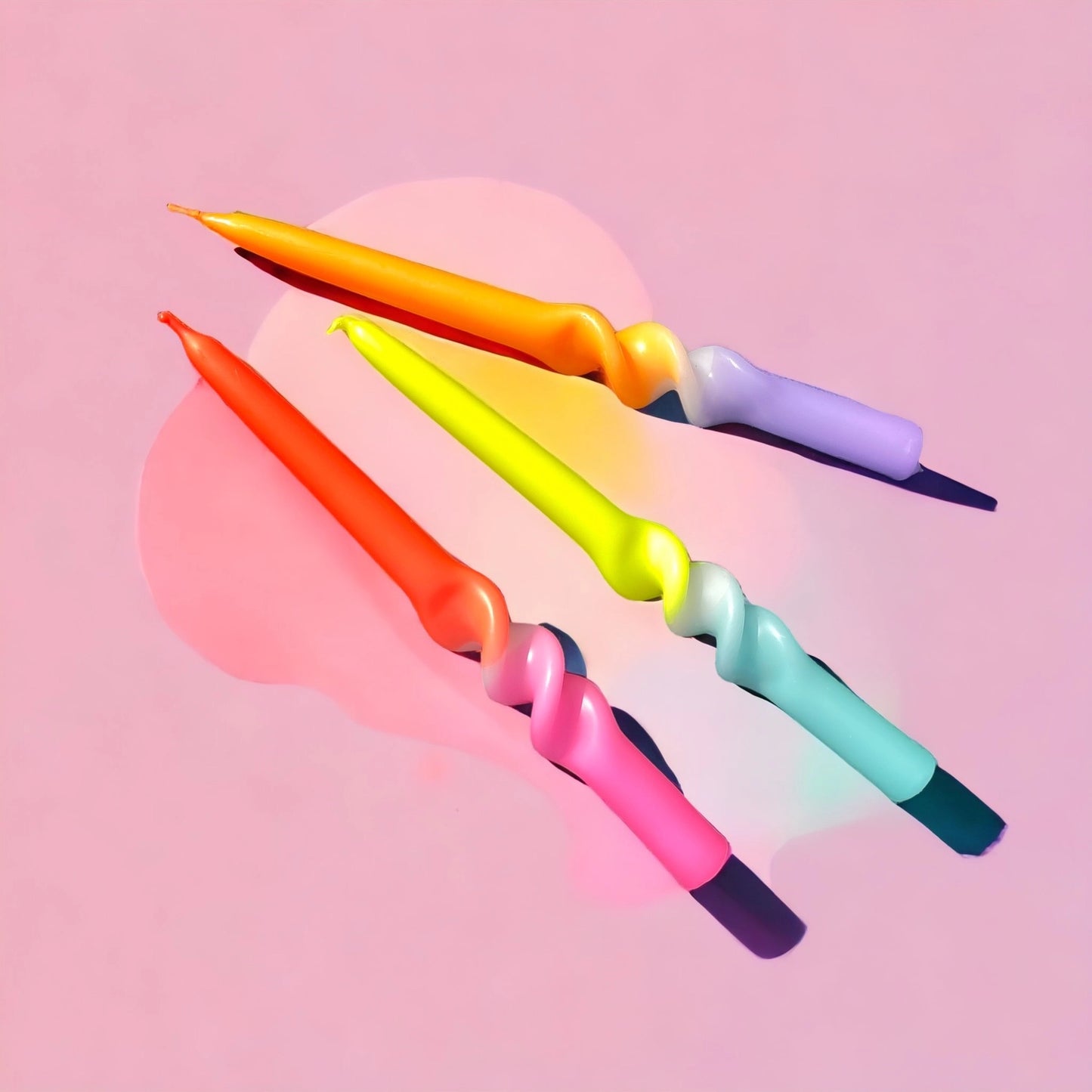 Dip Dye Swirl Candles Set of 3