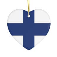 Heart Ornament - Finnish Flag