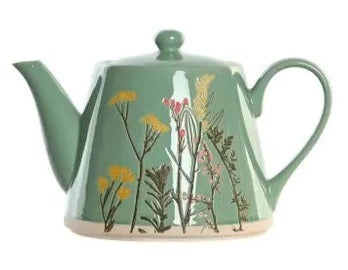 Gres Teapot - Green Floral