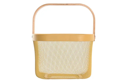 Mesh Metal Pine Basket - Yellow