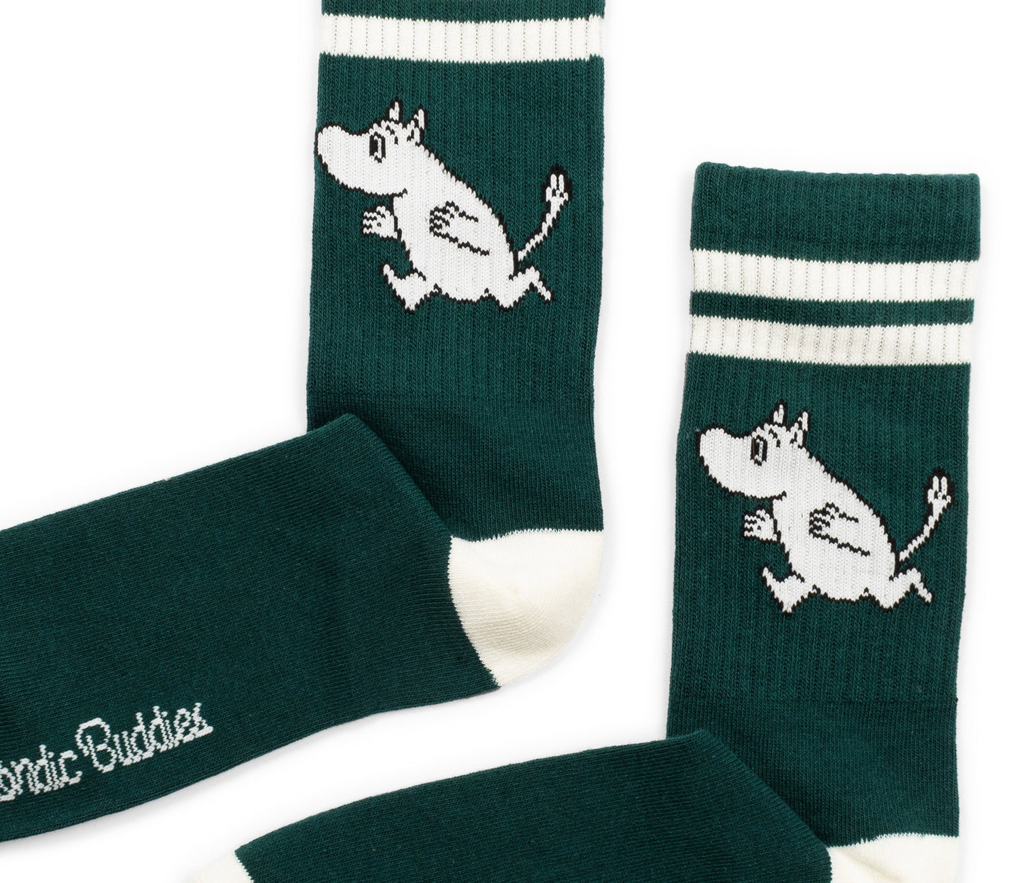 Moomintroll Running Retro Socks - Forest Green