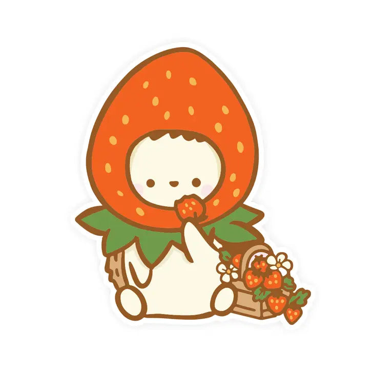 Strawberry Hat Vinyl Sticker