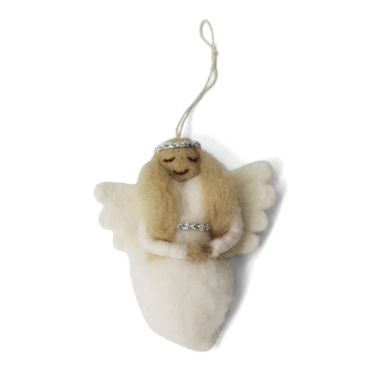 Felt Angel Ornament with Silver Gloria