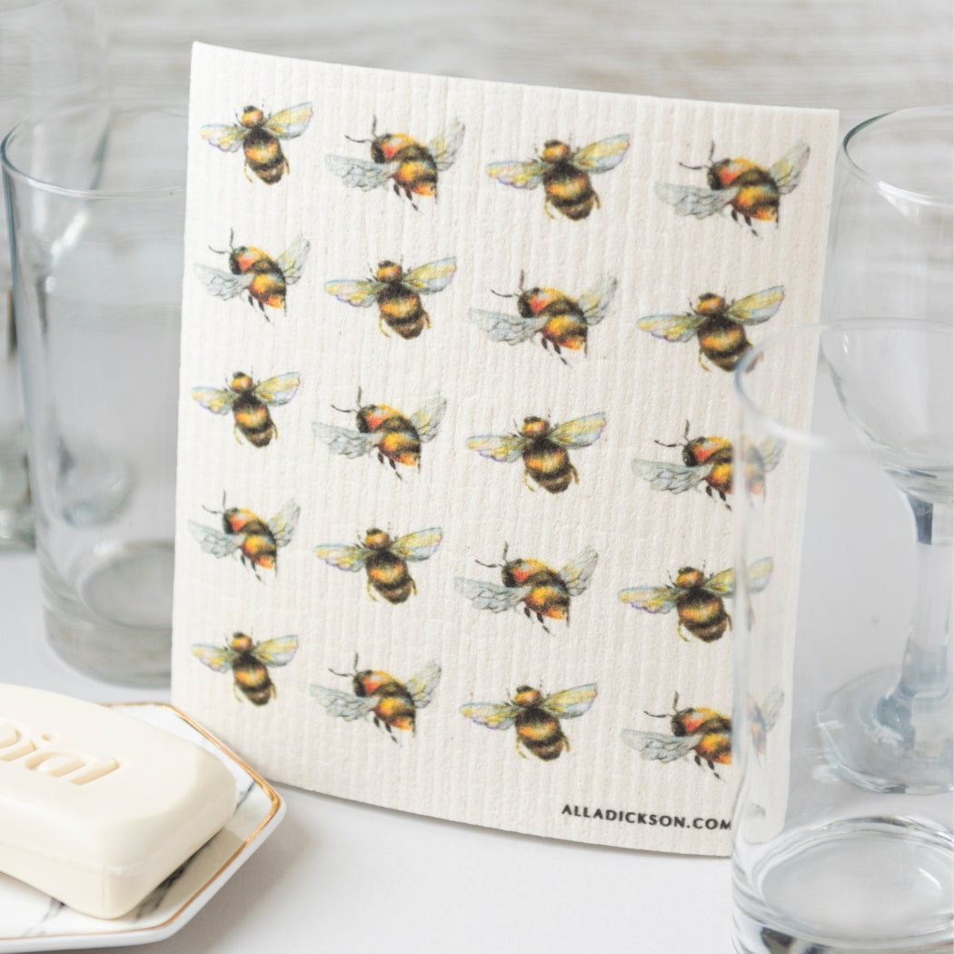 Swedish Dishcloth - Bumblebees