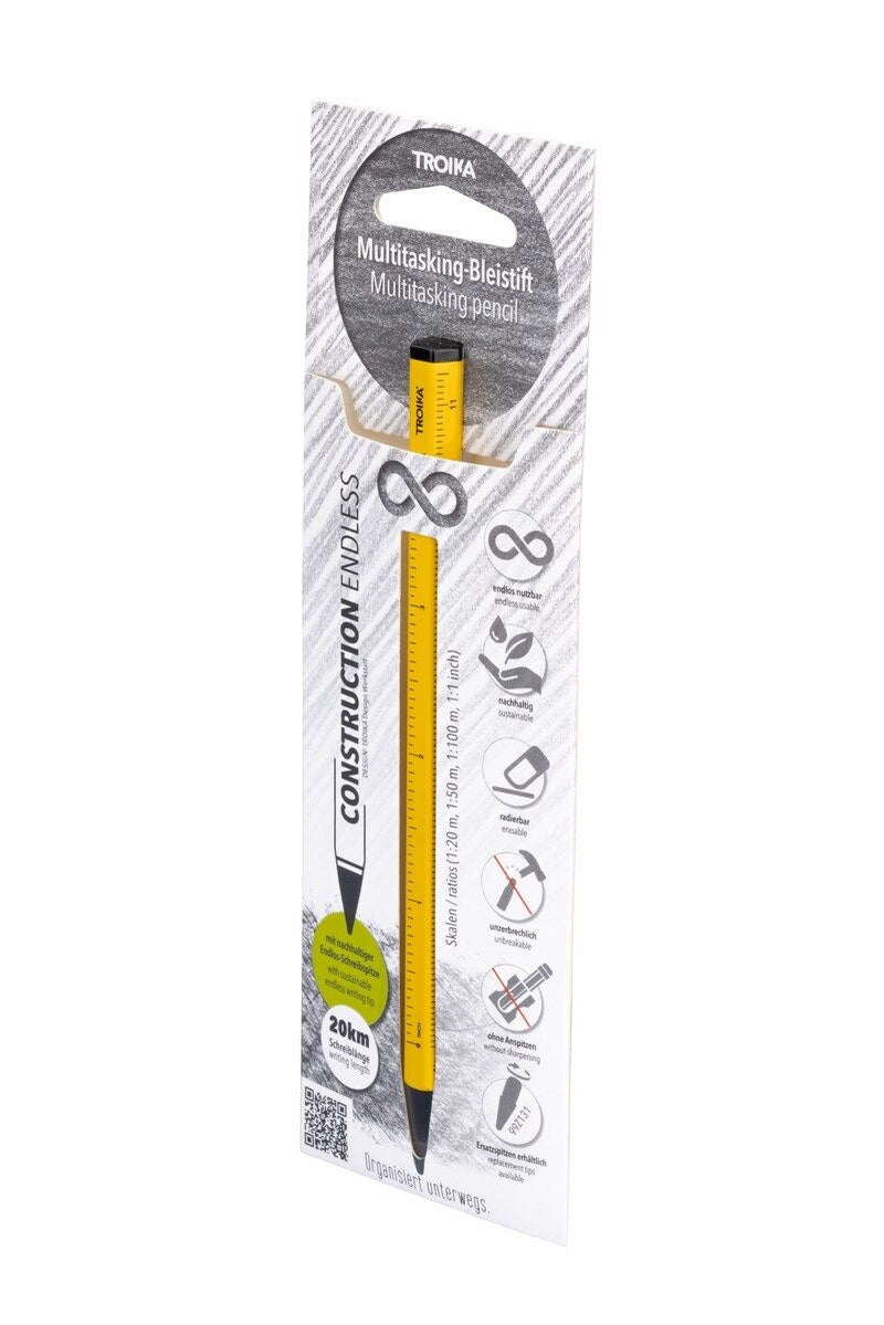 Troika Multi-Tasking Construction Endless Pencil 12.5 Miles - Yellow