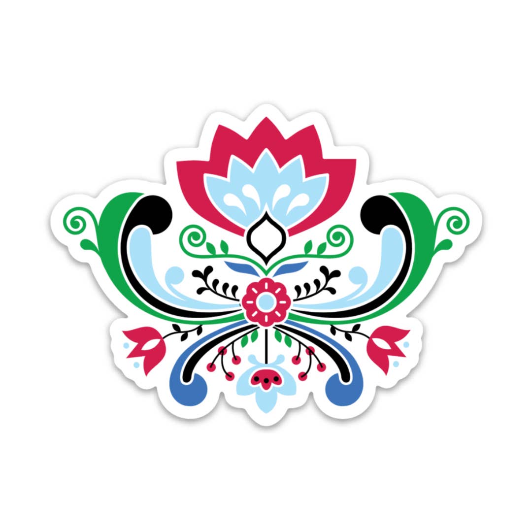 Norwegian Rosemaling Sticker