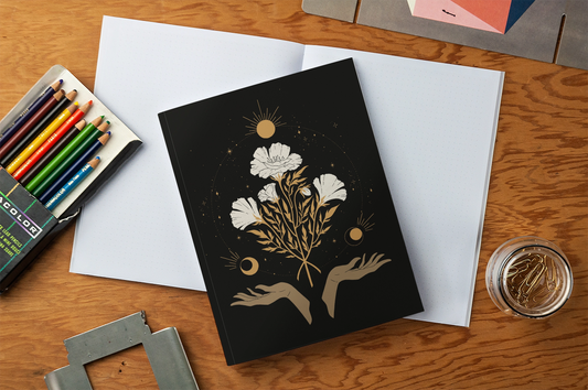 Celestial Flowers Medium Layflat Notebook